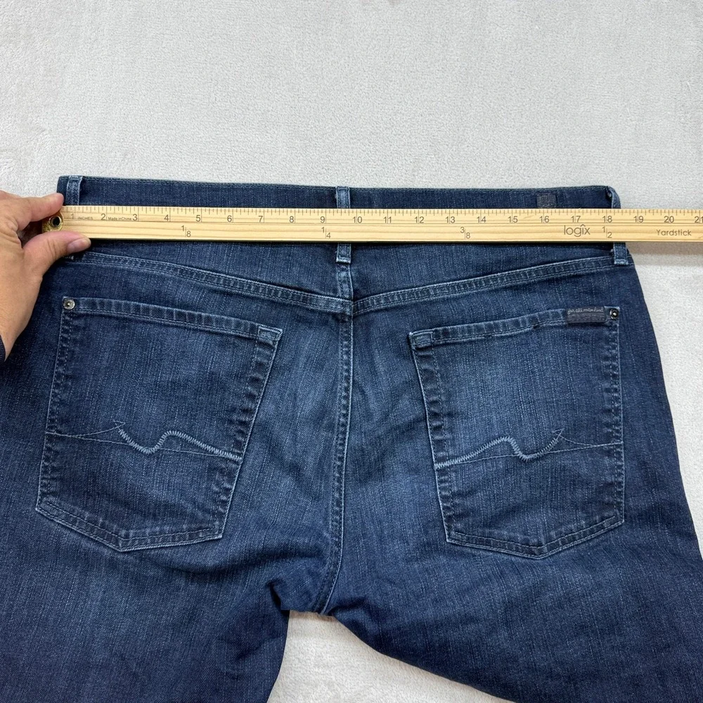 7 For All Mankind The Straight Jeans Mens 36x28 Dark Blue Luxe Performance Denim